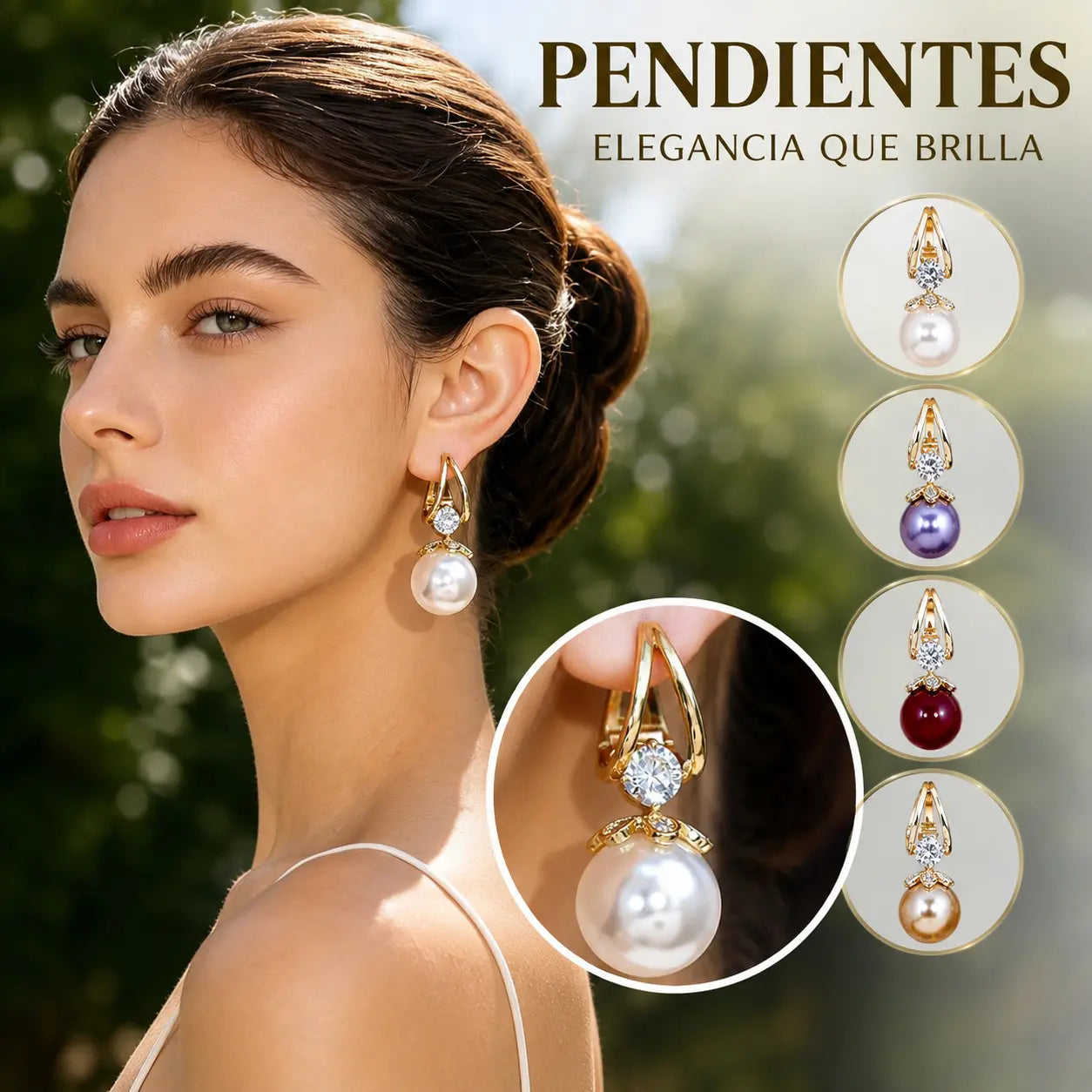 ✨💕 Pendientes franceses de lujo con diamantes y perlas, que complementan a la perfección cualquier atuendo.