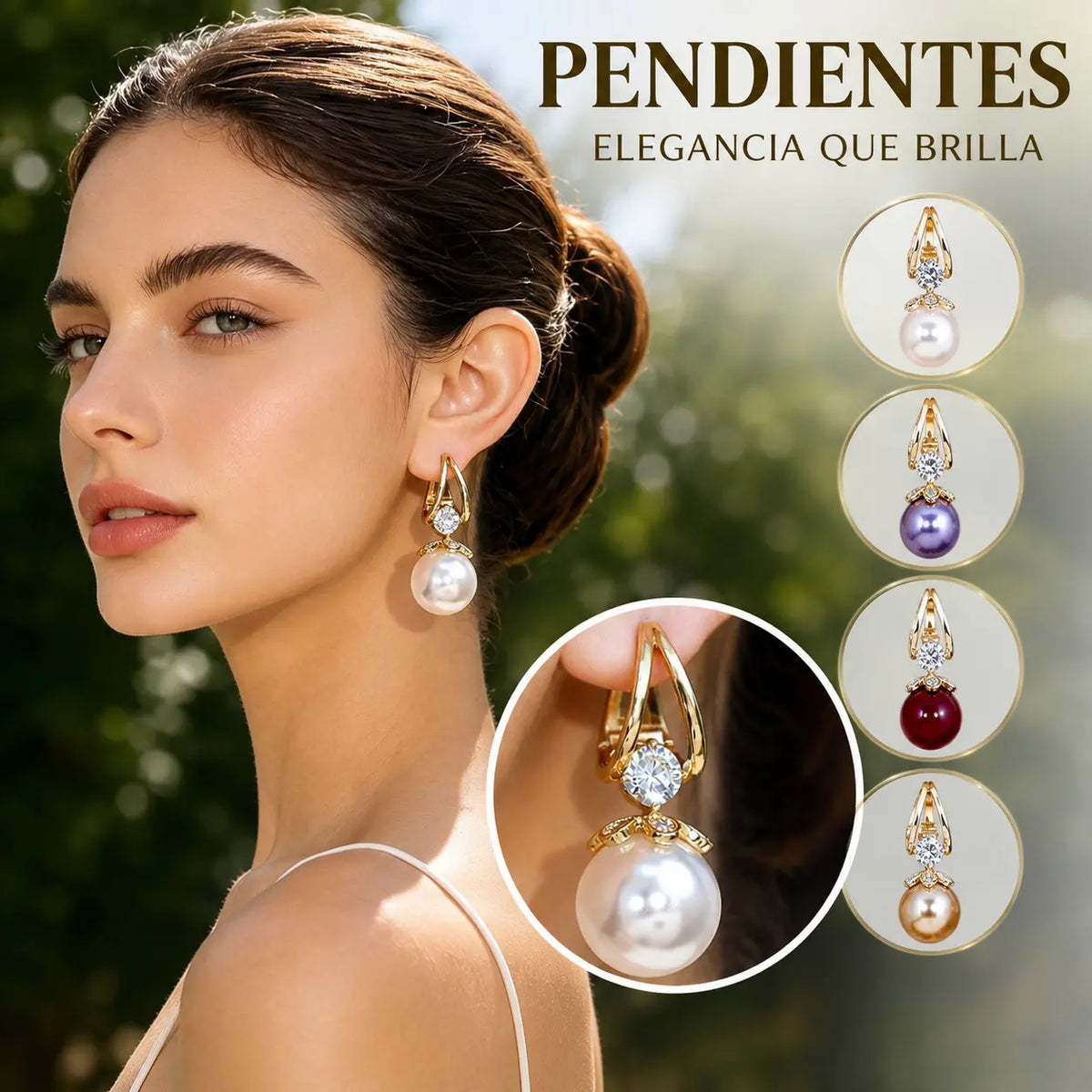 ✨💕 Pendientes franceses de lujo con diamantes y perlas, que complementan a la perfección cualquier atuendo.