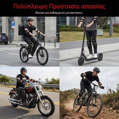 🏍️ Επωφεληθείτε τώρα με έκπτωση 40%! 🛡️ Σετ επιγονατίδων και αγκώνων μοτοσικλέτας – Ανθεκτικά στις κρούσεις, ρυθμιζόμενα λουράκια και αναπνεύσιμη επένδυση – Απαραίτητο για ασφάλεια κατά την οδήγηση, το πατινάζ ή την ποδηλασία 💪