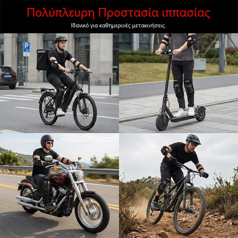 🏍️ Επωφεληθείτε τώρα με έκπτωση 40%! 🛡️ Σετ επιγονατίδων και αγκώνων μοτοσικλέτας – Ανθεκτικά στις κρούσεις, ρυθμιζόμενα λουράκια και αναπνεύσιμη επένδυση – Απαραίτητο για ασφάλεια κατά την οδήγηση, το πατινάζ ή την ποδηλασία 💪