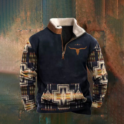 👕【50% sleva】【S-4XL】 2024 pánský módní podzimní a zimní teplý svetr s dlouhým rukávem s 3D potiskem-3774552