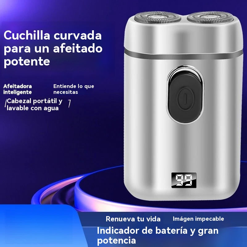 🧡【Oferta por tiempo limitado】Mini afeitadora eléctrica portátil con cuchillas dobles magnéticas e impermeables