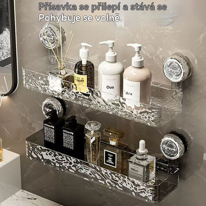 🍽️🧺🔥 Stojan na přísavky bez děrování, stylový vlnitý stojan na odpad, vhodný do kuchyně i koupelny