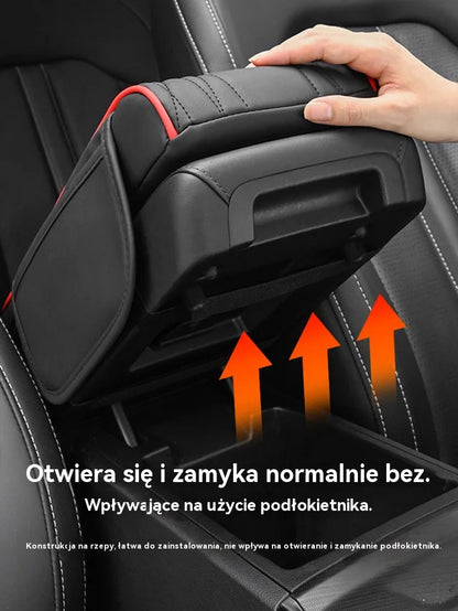 🚘【Dostępne w wielu kolorach】Wielofunkcyjny podłokietnik samochodowy 3 w 1 z prawdziwej skóry - 4205302
