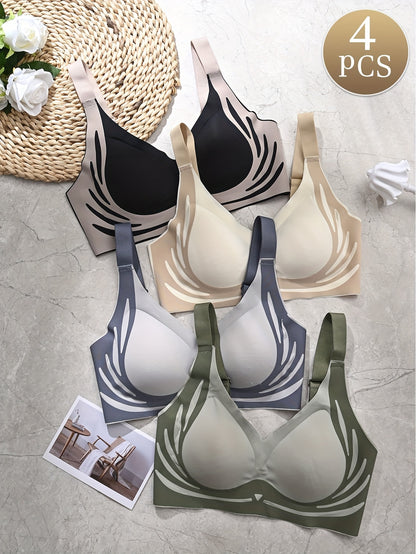 💥 😍【Balení po 4】Bezdrátová podprsenka pro ženy, jednodílná❤️【40-85KG】-4010015