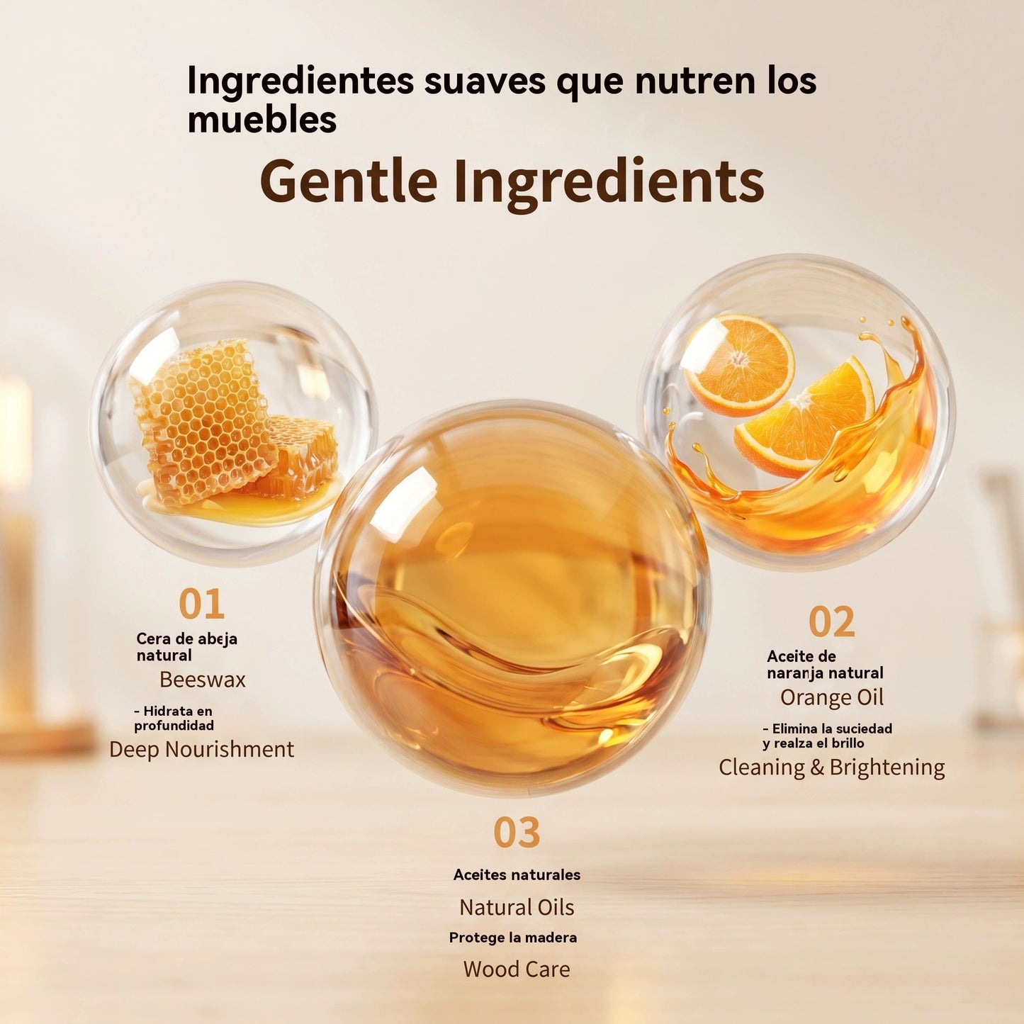🔥 Oferta limitada ✨ Cera de Abeja Natural – Limpia + Pule madera. ¡Brillo sin esfuerzo!