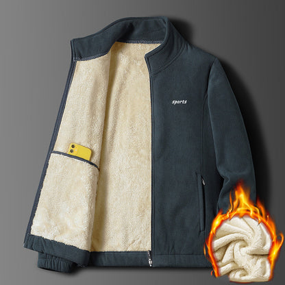 ⛄ 【M-5XL】 Nová podzimní a zimní pánská zesílená jehněčí sametová bunda na podzim a zimu