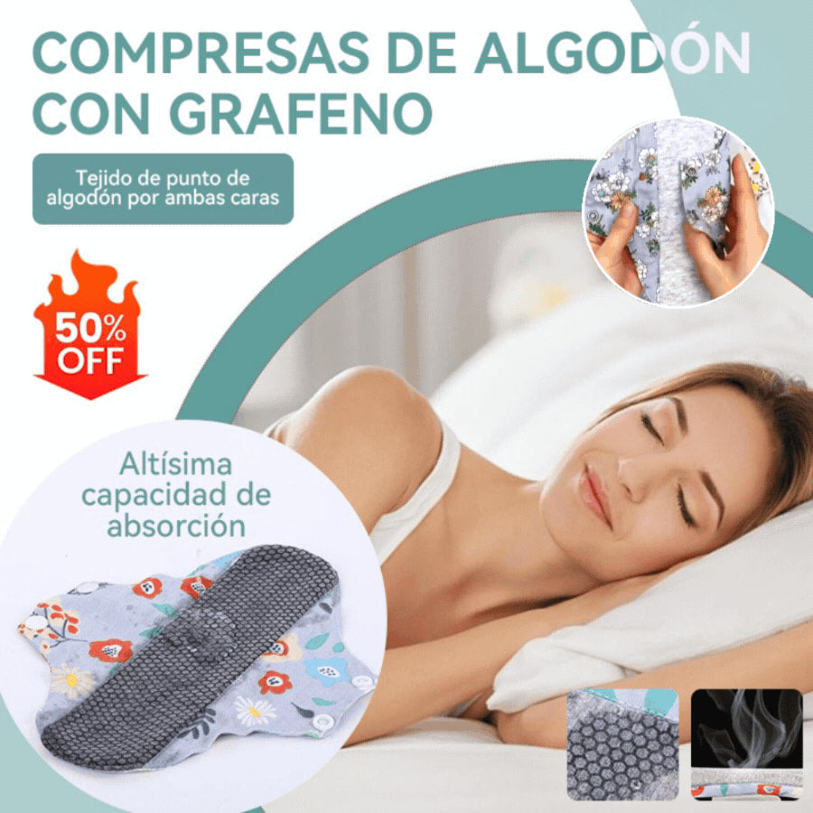 🔥🌈【5 piezas】Almohadilla antibacteriana de algodón y grafeno lavable
