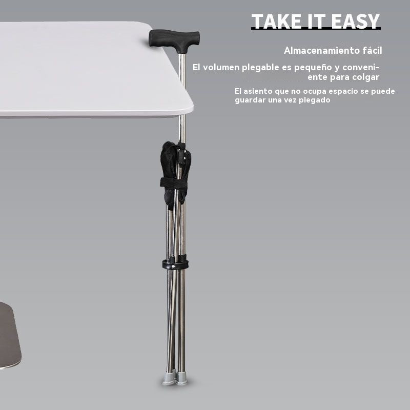 ✨Bastón plegable 2 en 1 con silla, Las muletas son anticaídas, plegables y portátiles✅Bastones de trekking telescópicos