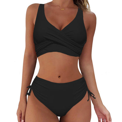 🏖️👙【Sleva na nové produkty】🌴【S-3XL】Nové dámské jednoduché jednobarevné, rychleschnoucí, pohodlné a prodyšné bikiny na léto 2025.-4011589