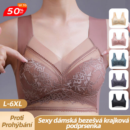 😍【Balení 3 kusů】Pohodlná dámská bezešvá krajková podprsenka ❤️ 【40–110 kg】