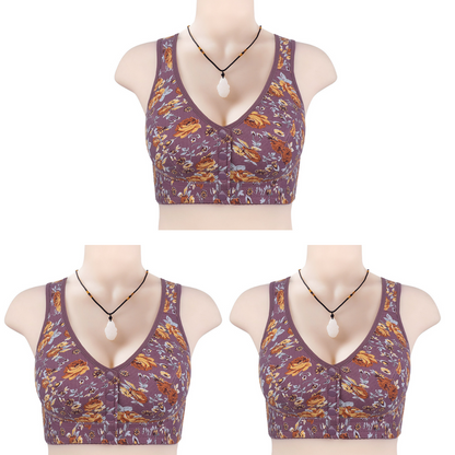👙👙👙【Kupte 1 a získejte 2 zdarma】Nová podprsenka s měkkým předním potiskem, velká velikost podprsenka bez ocelových kroužků pro lidi středního a staršího věku-4058557