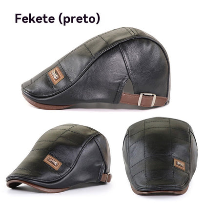 🔥 Retro stílusú, kiváló minőségű, természetes bőrű, mindenhez illeszkedő sapka - 4188669