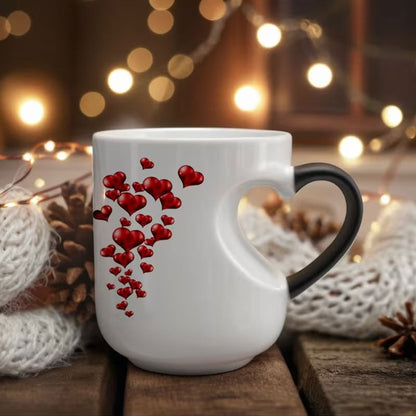 📢📢50% popusta!!! Valentinova keramička šalica s ručkom u obliku srca koja mijenja boju 💝✨- 4230926