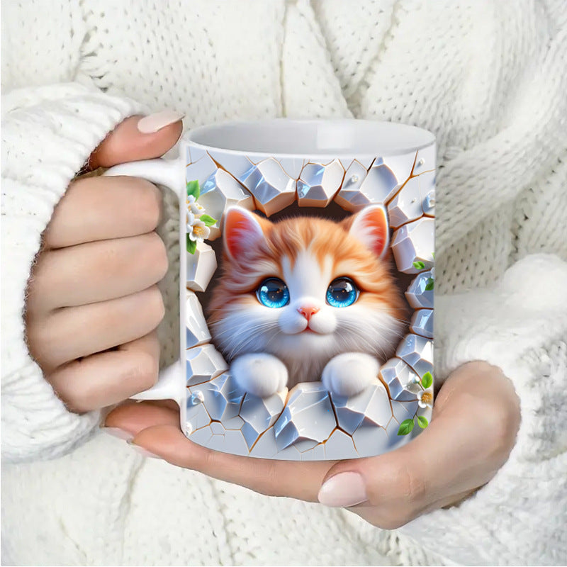 🎁Kreativní hrnek na kávu s kočkou, vynikající dárek-4097283