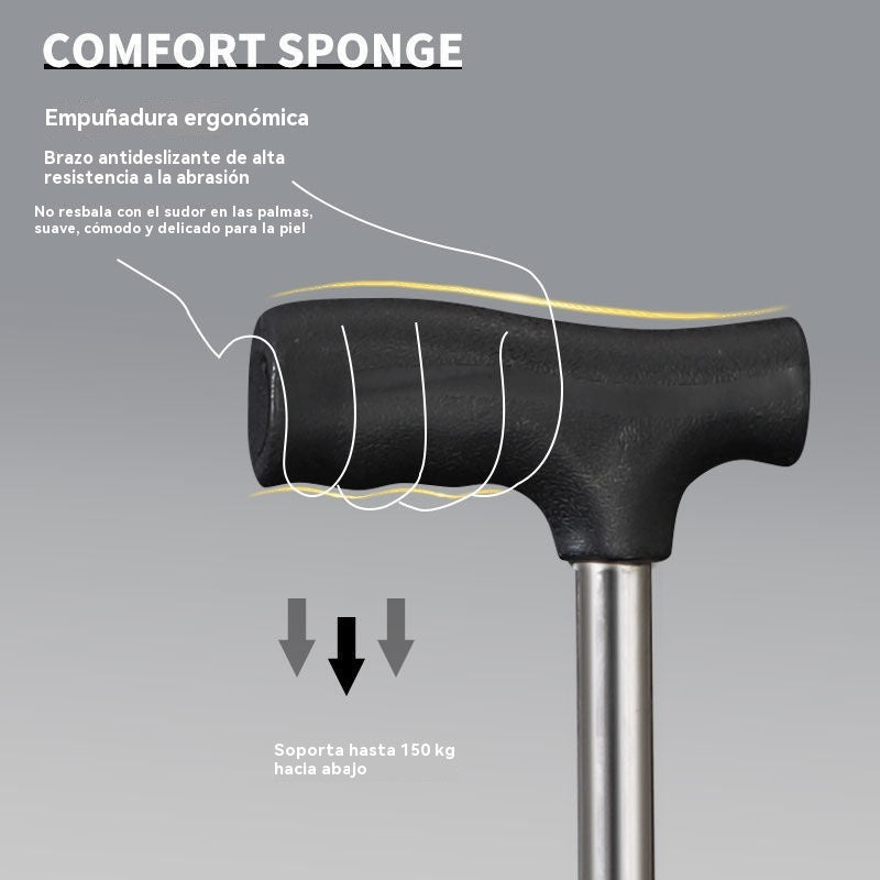 ✨Bastón plegable 2 en 1 con silla, Las muletas son anticaídas, plegables y portátiles✅Bastones de trekking telescópicos