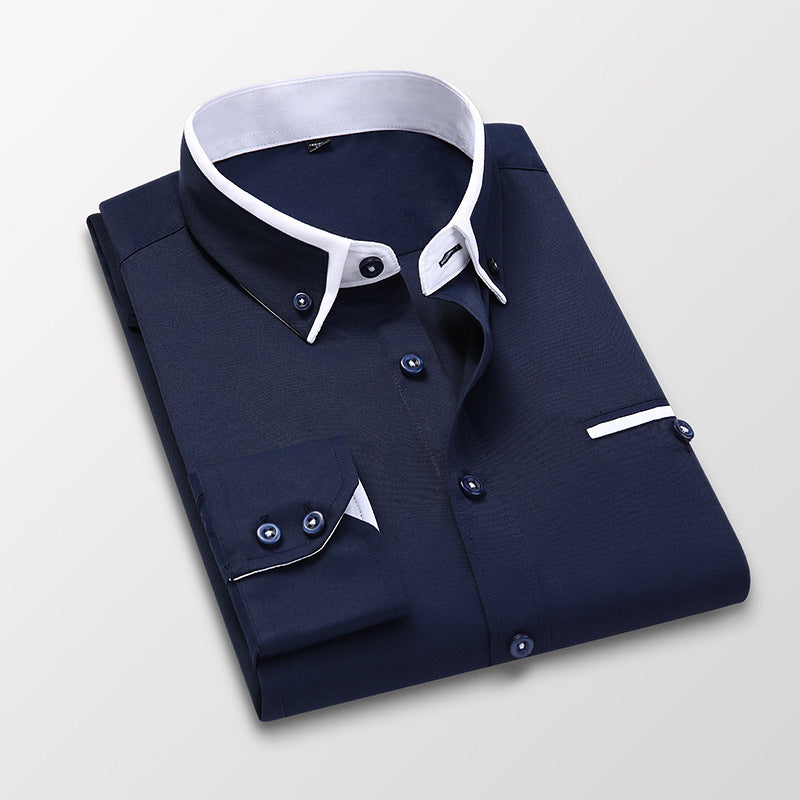 👔【M-5XL】Camisa de negocios de manga larga para hombre de alta calidad, cómoda y elástica_4312738