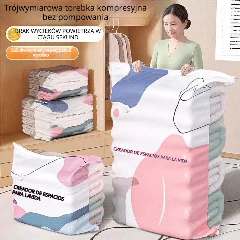 🧳【Zestaw 5 sztuk】💨 Duże kompresowalne worki próżniowe do przechowywania: nie wymagają pompy, są szczelne, idealne do użytku w domu i w walizce, pozwalają zaoszczędzić dużo miejsca ✈️4302243