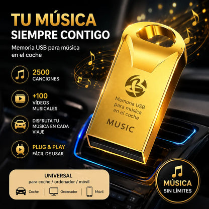 🔥🔥【32 GB】Memoria USB universal de alta calidad para música en coches【2500 canciones populares + 100 vídeos】