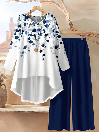 ⏳Časově omezená nabídka⏰【50-120 kg】👚Dámský ležérní oblek s puntíkovaným potiskem volného střihu