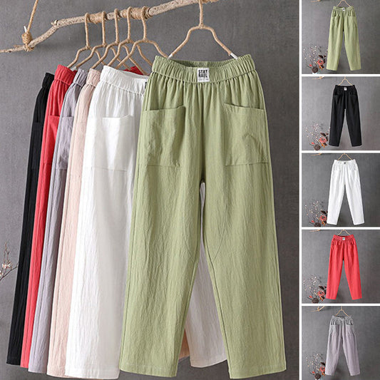 🌿🌈【Oferta por tiempo limitado】【M-4XL】Nuevos pantalones de pierna ancha para mujer, nuevos de la colección primavera 2026. Pantalones casuales cómodos.