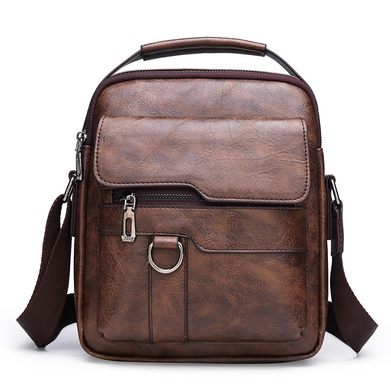 🏆【Versión de piel auténtica de primera calidad】Bolso de hombro vintage informal de gran capacidad para hombre