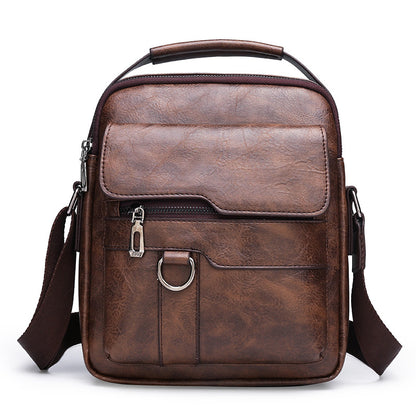 🏆【Versión de piel auténtica de primera calidad】Bolso de hombro vintage informal de gran capacidad para hombre
