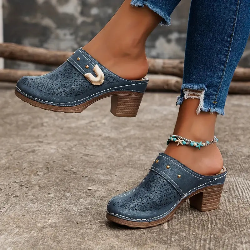 【36-43】Sandalias de cuña cerradas para mujer