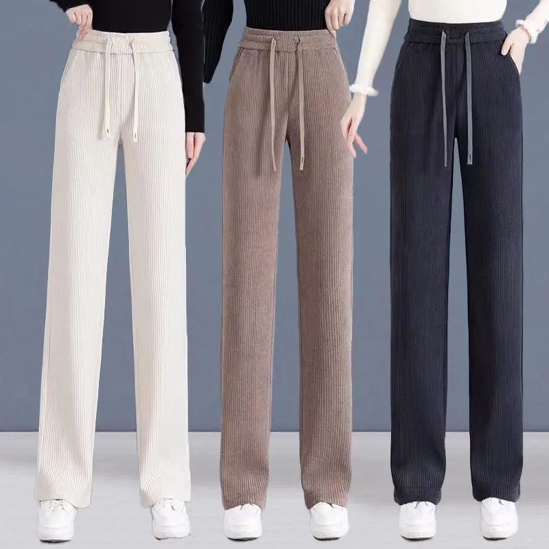 🔥【M-3XL】Νέο βελούδινο casual παντελόνι με φαρδιά μπατζάκια, πολύ άνετο στη χρήση.