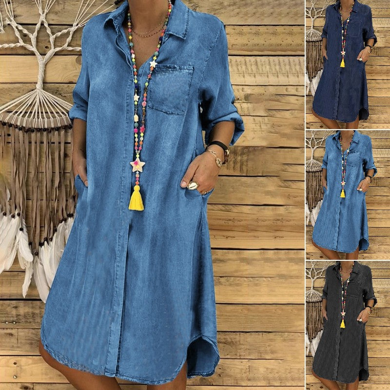 👘50% de descuento🔥【40-120 kg】Vestido vaquero para mujer de tallas grandes 2026, estilo casual ✅Pago contra entrega ✅️2 prendas con un 70% de descuento