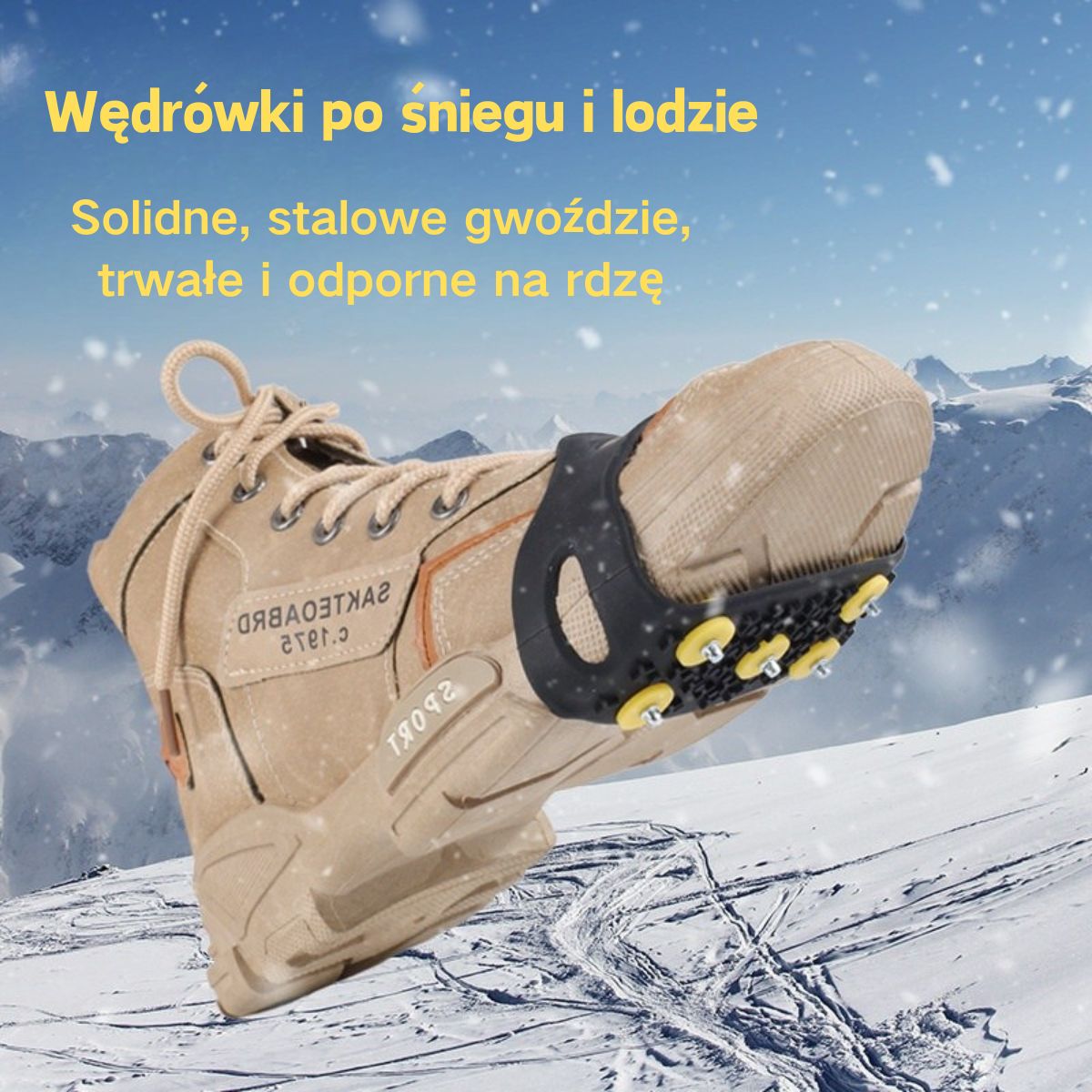 👴🚶🏔️❄️Kup 1, otrzymaj 1 gratis🔥 Antypoślizgowe 5-zębowe pętle do raków – idealne do zimowych wędrówek, dla seniorów - 4207820