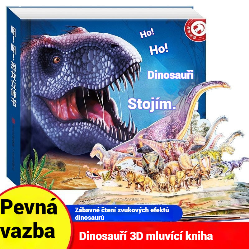 🦖Řv! Řv! Vyskakovací kniha o dinosaurech. 3D otočná kniha. Zábavná encyklopedie dinosaurů.