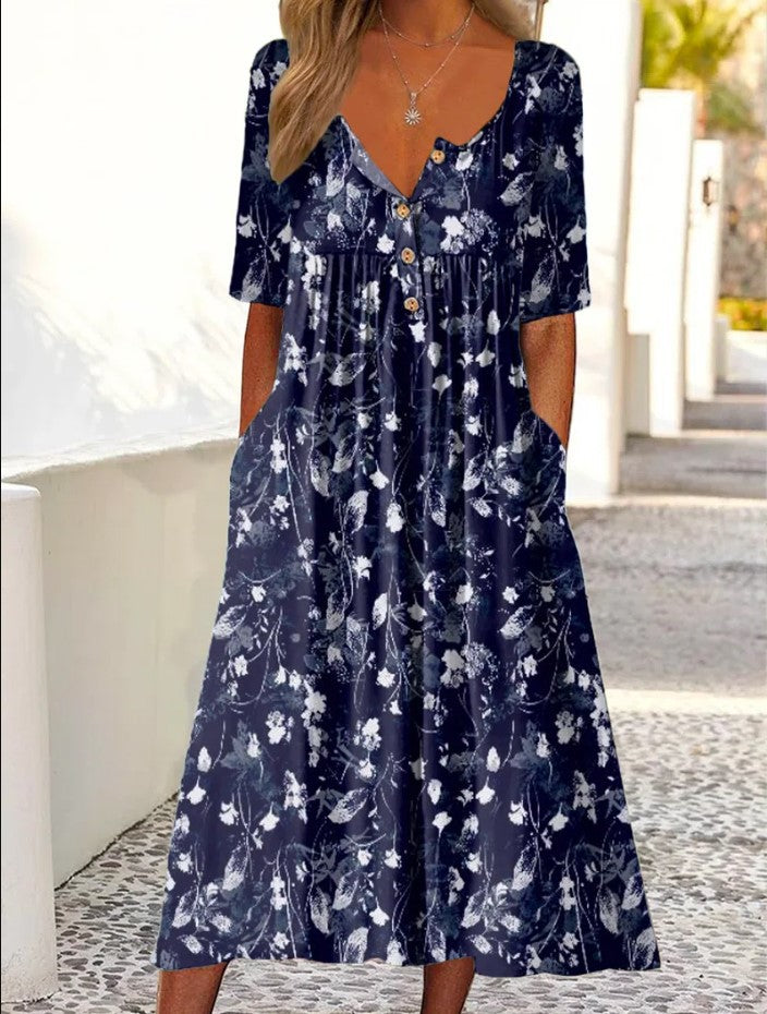 【S-3XL】2025 Hot sale nové módní dámské šaty s potiskem kapes-3923483