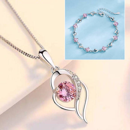 ✨✨💎 【Náramek + Náhrdelník】Sada náramků ze stříbra Heart of the Ocean 925 + náhrdelník-Z