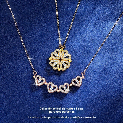 🔥🍀Un collar transformable de trébol de cuatro hojas. ❤️ ¡Llévalo y deja que la buena suerte te acompañe! 🍀