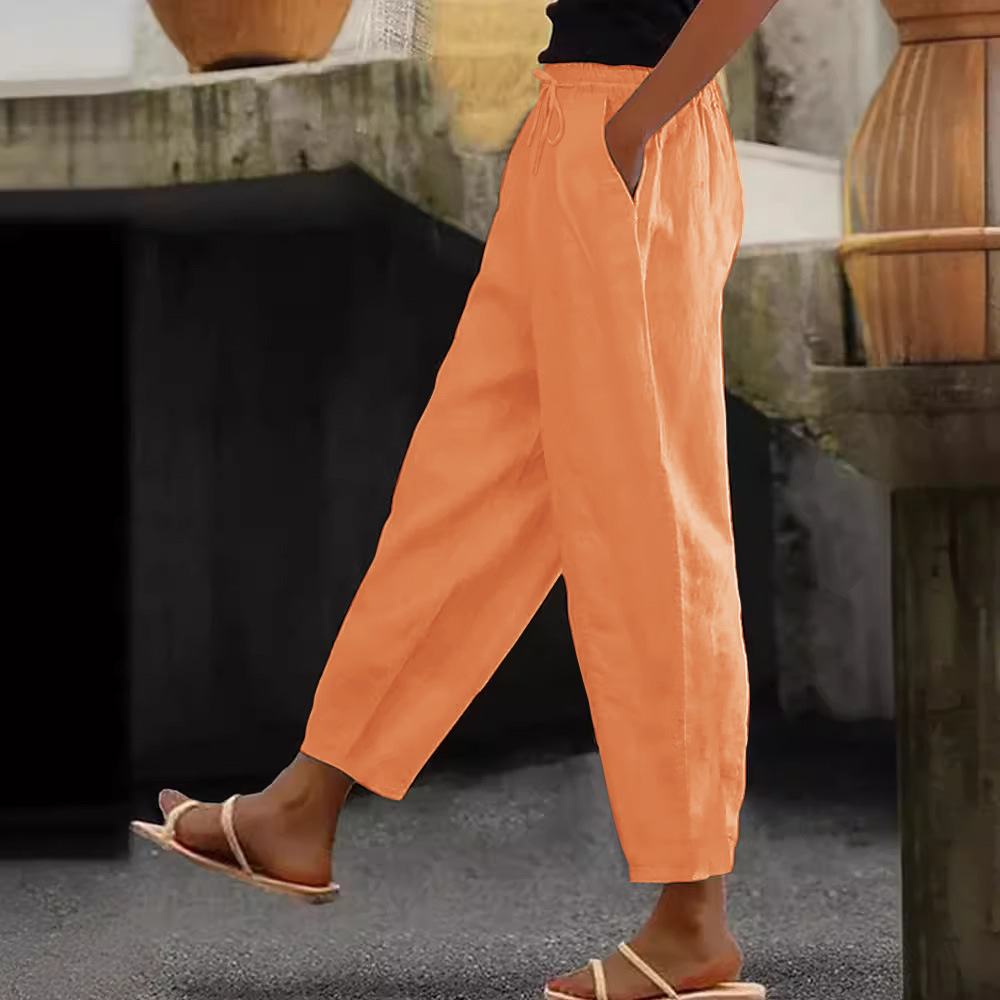 😍💕48% de descuento💕【40-120 kg】Pantalones casuales para mujer de algodón y lino ✅️Pago contra entrega ✅️2 artículos con un 70% de descuento
