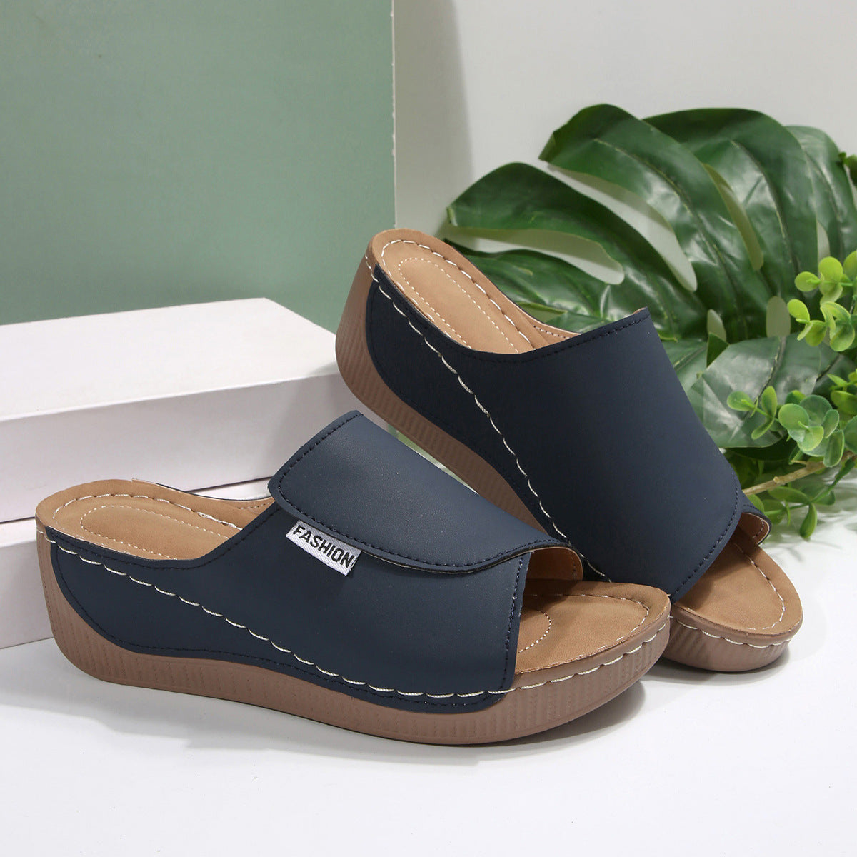 [Nuevos productos 2026] [36-43] Zapatillas de cuña con suela gruesa para mujer-E