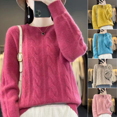 🔥✨【Нов есенен стил】【S-2XL】2025 Едноцветен висококачествен мек и удобен вълнен пуловер-4127451