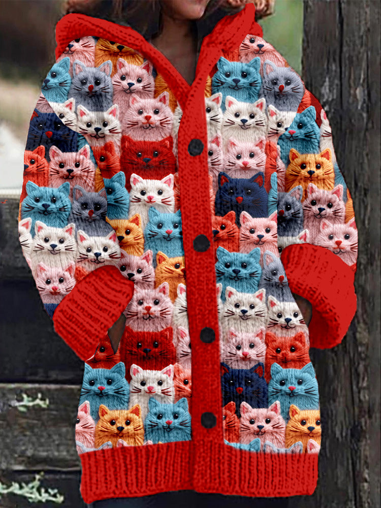 🔥🩰🎀【S-6XL】Nueva colección otoño/invierno 2026. Chaqueta retro de alta calidad, amplia, con capucha y botones.