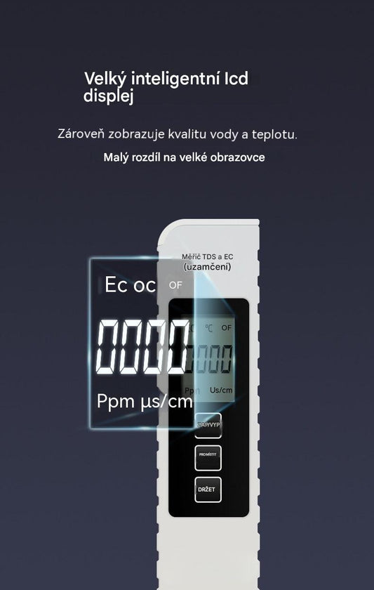 💧Kupte 1, druhý dostanete zdarma🔍 Digitální vodoměr TDS 3 v 1 – Zkontrolujte kvalitu vody během několika sekund ✨