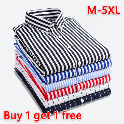 🔥【M-5XL】2025 Ανδρικό επαγγελματικό ριγέ πουκάμισο με μακριά μανίκια