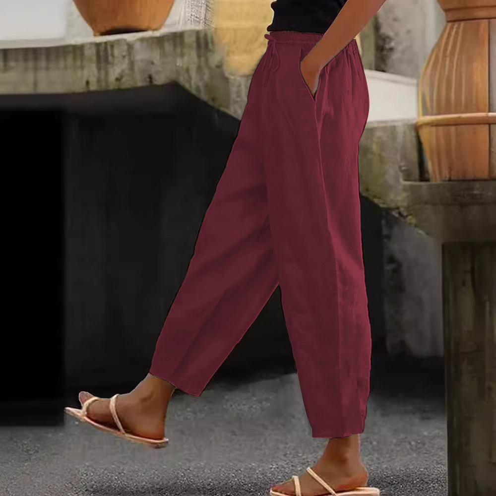 😍💕48% de descuento💕【40-120 kg】Pantalones casuales para mujer de algodón y lino ✅️Pago contra entrega ✅️2 artículos con un 70% de descuento
