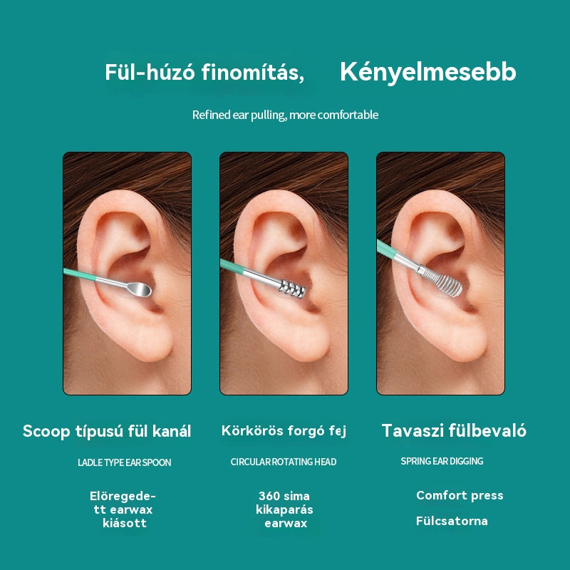 【Vedd 1 készletet, kapj 1 készletet INGYEN】👂Fülviasz eltávolító szerszámkészlet, 6 darab, tárolócsövekkel | Teljes fülápoló készlet – 6 egyben szerszám! - 4190176