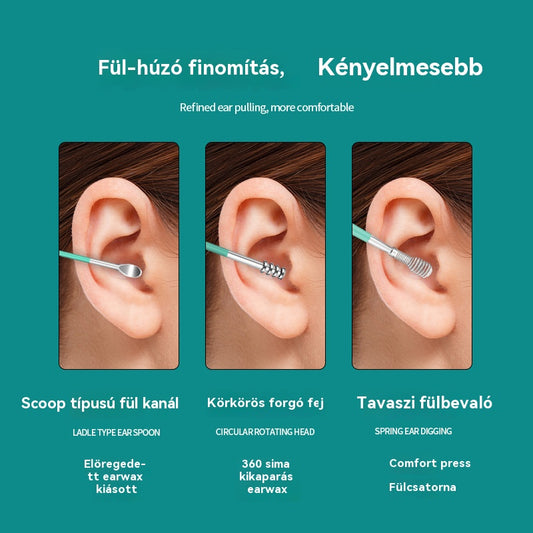 【Vedd 1 készletet, kapj 1 készletet INGYEN】👂Fülviasz eltávolító szerszámkészlet, 6 darab, tárolócsövekkel | Teljes fülápoló készlet – 6 egyben szerszám! - 4190176