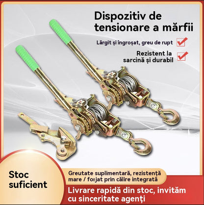 🧰Cabrestante extractor de cable de acero de 2 toneladas con 2 ganchos