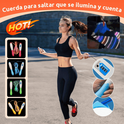 🏃🌈Cuerda para saltar con luz LED