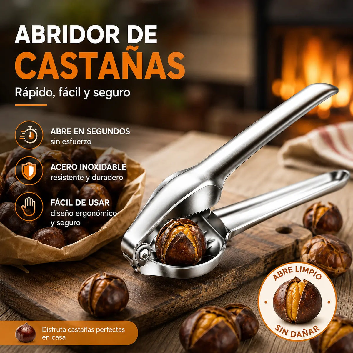 🔥🔥【2 piezas】 🌰Clip de apertura de castaño para el hogar, ¡se abre fácilmente con un toque sin lastimarse las manos!