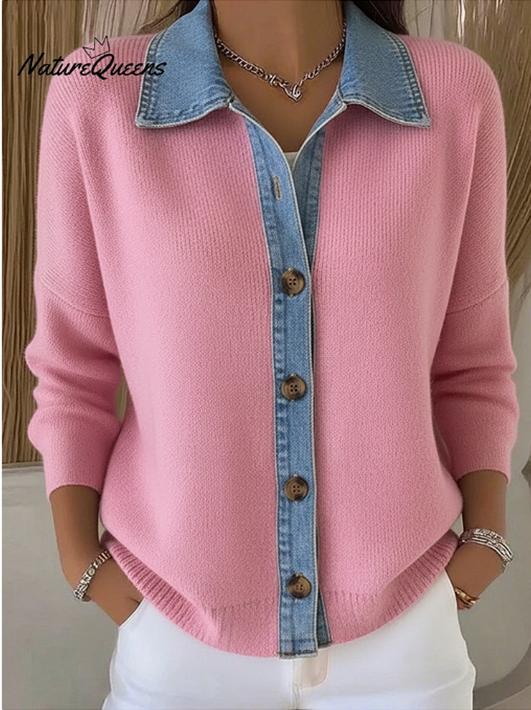 🔥Oferta por tiempo limitado: Cárdigan de patchwork de mezclilla nuevo 2025 (S-3XL)