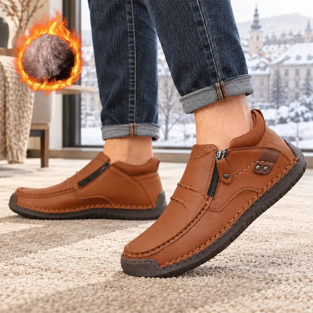 【38-48】Mocasines de conducción para hombre hechos a mano en piel – Puntera ancha, soporte para el arco