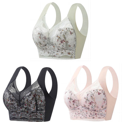 【3 piezas】💕🎁Sujetador de talla grande de seda de hielo sin costuras, transpirable y ajustable【40kg-100kg】